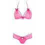 set completino intimo sexy donna con reggiseno e slip mutande due pezzi rosa