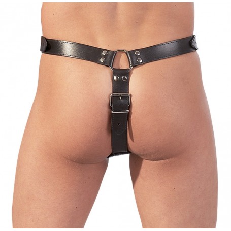 imbragatura cintura indossabile con anelli per pene uomo nero strap on black