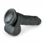 dildo realistico nero fallo con testicoli e ventosa pene finto  black sexy toys