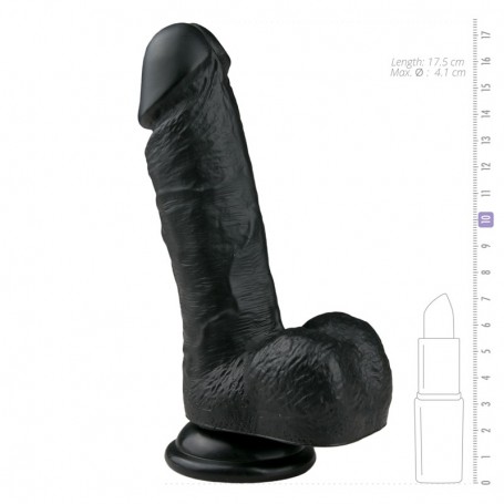 dildo realistico nero fallo con testicoli e ventosa pene finto  black sexy toys