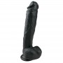 dildo fallo vaginale anale nero con testicoli e ventosa morbido maxi black