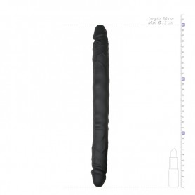 dildo fallo doppio in silicone nero penetrazione vaginale anale sexy toys black