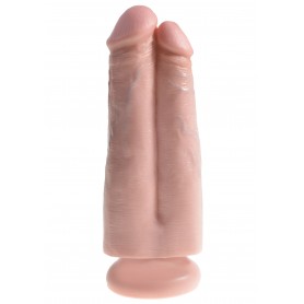 Fallo vaginale dildo realistico con ventosa king cock doppio 7 caramel two in one