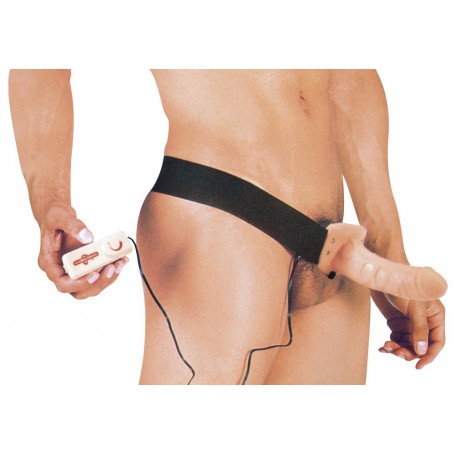 Vibratore realistico indossabile strap on vaginale anale vibrante per uomo e donna
