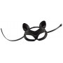 Maschera travestimento nero in eco pelle fetish bondage mask black cat