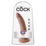 Fallo realistico vaginale anale dildo con ventosa morbido king cock 7 caramel