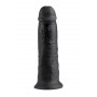 Fallo realistico Vaginale maxi dildo con ventosa king cock 10 nero big xxl