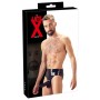 slip con pene e manicotto testicoli mutande con dildo in  lattice black