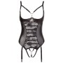 lingerie aperto intimo donna nero body con seno scoperto a perizoma pizzo black