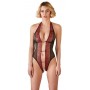 body intimo con pizzo nero rosso aperto sexy seducente lingerie donna black red