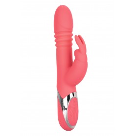 vibratore rabbit in silicone a coniglio dildo fallo vibrante vaginale anale pink
