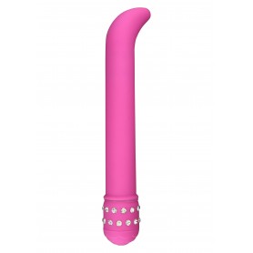 vibratore stimolatore vaginale e punto g dildo vibrante rosa con strass donna