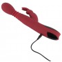vibratore rabbit stimolatore in silicone ricoricabile rosso impermeabile morbido
