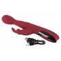 vibratore rabbit stimolatore in silicone ricoricabile rosso impermeabile morbido