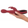 vibratore rabbit stimolatore in silicone ricoricabile rosso impermeabile morbido