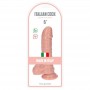 Fallo realistico vaginale anale con testicoli dildo con ventosa pene finto 6 " made in italy