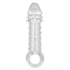 manicotto guaina per allungare ingrossare pene maschile con anello stimolatore