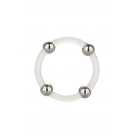 anello fallico in silicone con palline acciaio stimolatore per pene maschile