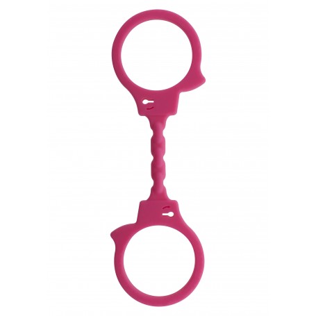 manette sexy  bondage fetish costrittivo rosa in silicone per gioco di coppia