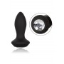 dildo vibrante plug small anale in silicone nero con gioiello sexy anal black