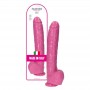 Fallo enorme vaginale anale con ventosa dildo realistico maxi big cock rosa 15,5"