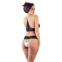 lingerie donna completino intimo sexy reggiseno tanga reggiseno aperto nero