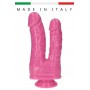 fallo doppio penetrazione stimolatore vaginale anale rosa medio grande pink