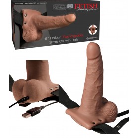 vibratore indossabile ricaricabile strap on fetish realistico con testicoli