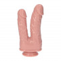 Fallo doppio realistico dildo con ventosa cock vaginale anale maxi mini doppia penetrazione  7,5