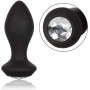 dildo vibrante plug small anale in silicone nero con gioiello sexy anal black