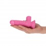 dildo piccolo rosa morbido con ventosa e testicoli fallo mini pene finto pink