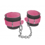 cavigliere bondage con catena acciaio in vera pelle pink fluo sexy uomo donna