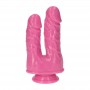 Fallo doppio rosa dildo realistico vaginale anale sex toy pene finto con ventosa