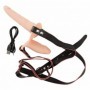 Vibratore indossabile strap on doppio fallo realistico vaginale anale ricaricabile