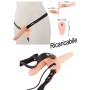 Vibratore indossabile strap on doppio fallo realistico vaginale anale ricaricabile