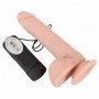 Vibratore realistico vaginale anale in silicone dildo fallo su e giù con ventosa e vibrazione