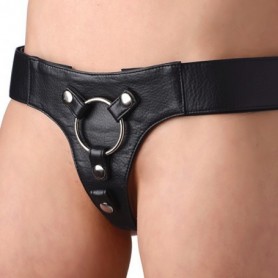 cintura strap on per dildo nero in cuoio fetish per donna sexy black bondage