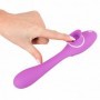 Vibratore vaginale con stimolatore per clitoride in silicone ricaricabile anale