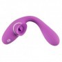 Vibratore vaginale con stimolatore per clitoride in silicone ricaricabile anale