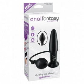 Vibratore anale Plug in silicone gonfiabile dildo vibrante con ventosa nero butt