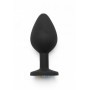 plug anale in silicone morbido nero con gioiello colorato anal per uomo e donna