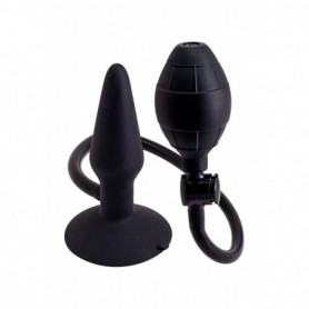 Plug anale mini dildo gonfiabile butt dildo con ventosa nero in silicone realistico