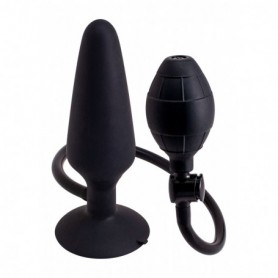 Plug anale gonfiabile in silicone nero dildo anal butt black con ventosa