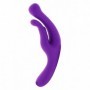 vibratore in silicone doppio stimolatore clitoride vaginale ricaricabile viola