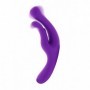 vibratore in silicone doppio stimolatore clitoride vaginale ricaricabile viola