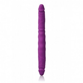 Dildo doppio penetrazione anale vaginale fallo maxi in silicone morbido viola