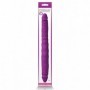 Dildo doppio penetrazione anale vaginale fallo maxi in silicone morbido viola