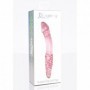 Fallo doppio in vetro rosa trasparente dildo vaginale anale realistico glass