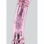 Fallo doppio in vetro rosa trasparente dildo vaginale anale realistico glass