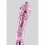 Fallo doppio in vetro rosa trasparente dildo vaginale anale realistico glass